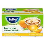Tetley | Naturally Sweet Green Tea With Mango Flavour | Immune With Added Vitamin C | Green Tea | 25 Tea Bags