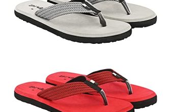 Birde Men Grey & Red Premium Eva Slippers & Flipflops Combo Pack Of 2
