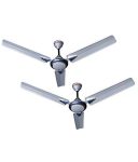 Activa 1200 Mm High Speed 390 Rpm Bee Approved Pure Copper Galaxy-1 Anti Dust Coating Ceiling Fan Silver Blue-2 Year Warranty Pack Of 2