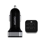Agaro Dual Port Car Charger, Fast Charging, 3.1 Amps, Compatible With Usb Type C, Micro Cable, Charger For All Smartphones & Tablets- Black