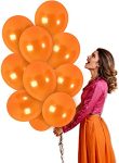 Crackles Orange Metallic Balloons For Happy Birthday Decorations,Baby Shower,Party Supplies,Bachelorette Bride To Be 50 Pc