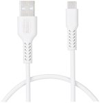 Amazon Brand – Solimo Unbreakable 3A Fast Charging Tough Braided Micro Usb Data Cable – 1.5 Meter, White