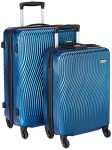 Amazon Brand – Solimo Ripple Hardside Trolley, Blue, Set Of 2 (55Cm + 66Cm)
