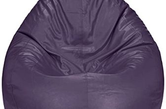 Amazon Brand – Solimo Xxl Faux Leather Bean Bag Filled With Beans (Purple)