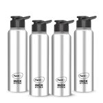 Pigeon Inox Hydra 700 Ml Bottle (Pack Of 4, Black, Steel/Chrome, Steel)