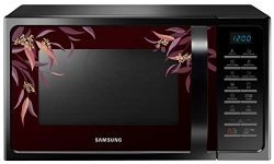 Samsung 28 L Convection Microwave Oven With Slimfry (Mc28H5025Vr/Tl, Black Delight Red Pattern)