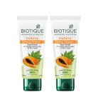 Biotique Papaya Deep Cleanse Face Wash | Gentle Exfoliation | Visibly Glowing Skin | 100% Botanical Extracts| Suitable For All Skin Types | 2X100Ml