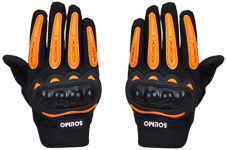 Amazon Brand – Solimo Bike Riding Gloves With Tpr Finger Armour, Black & Orange, Xl