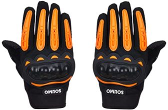 Amazon Brand – Solimo Bike Riding Gloves With Tpr Finger Armour, Black & Orange, Xl
