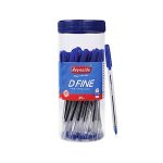 Reynolds D Fine Ballpen -Blue | Pack Of 25 | Lightweight Ball Pen With Comfortable Grip For Extra Smooth Writing I School And Office Stationery | Pen For Bts
