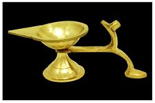 Tickles Pooja Articles Brass Diya For Pooja Room (मंदिर) (Perfect Size For Home Office मंदिर) Diyas For Brass (पीतल का दीपक) (Size: 11.5 Cm)