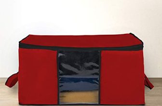 Duraware Extra-Large Wardrobe/Under Bed Storage Organiser With Duralight Fabric For Sarees, Shirts & More | Dust & Moisture Resistant | Pack Of 1 (Maroon)