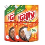 Giffy Turbo Boosters Dishwash Liquid Gel 900Ml (Pack Of 2) Refill Pack|50% More Effective Tough Grease Removal|Utensils Cleaning Dish Wash Liquid Super Saver Offer