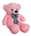 Webby 3 Feet Huggable Teddy Bear With Neck Bow (Pink)