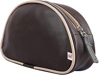 Fun Homes Soft Leather Travel Toiletry Organizer Dopp Kit Water-Resistant Shaving Bag For Toiletries Accessories (Brown)