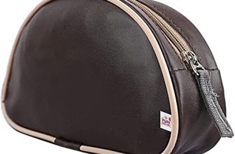Fun Homes Soft Leather Travel Toiletry Organizer Dopp Kit Water-Resistant Shaving Bag For Toiletries Accessories (Brown)