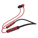 Ptron Intunes Ultima In-Ear Wireless Earphones With Mic, 18 Hrs Music With Mega Bass, Bluetooth 5.0 Neckband, Lightweight, Voice Assistant, Type-C Fast Charging, Ipx4 Water Resistant (Black & Red)