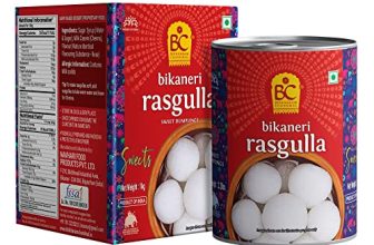 Bhikharam Chandmal Rasgulla Tin Sweets – Open & Eat – Indian Sweets – Bengali Mithai – 1 Kg – 16 Pieces