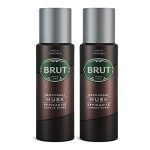 Brut Musk Deodorant Body Spray For Men, Masculine Long-Lasting Deo With Musky, Woody Fragrance, Imported, Deo Combo Pack Of 2 (200Ml Each)