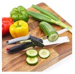 Wazdorf 2-In-1 18/10 Steel Smart Clever Cutter Kitchen Knife Food Chopper And In Built Mini Chopping Board With Locking Hinge; With Spring Action; Stainless Steel Blade (Black)