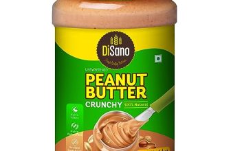 Disano Peanut Butter, All Natural, Crunchy, Unsweetened, 30% Protein, Gluten Free, Non Gmo, 1Kg