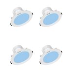 Polycab 5 Watt Led Down Light Scintillate Integral Slim Round Smart Panel Offers Bright Lumination Long Lifespan No Harmful Radiation (Blue, 4 Pcs, Cut Out: 3.14 Inches)