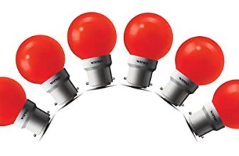 Wipro Safelite N10006 B22 0.5-Watt Led Night Lamp (Pack Of 6, Red)