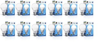 Wipro 9W B22D Led Cool Day Light Bulb, Pack Of 12 (Tejas)