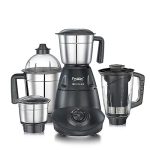 Prestige Iris Plus 750 W Mixer Grinder With 4 Jars (3 Stainless Steel Jars+ 1 Juicer Jar)| 4 Super Efficient Stainless Blades | 2 Years Warranty| Black