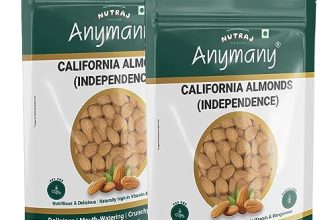 Nutraj Anymany California Almonds 800G (400G X 2) | Nutritious & Delicious | Premium Badam Giri | High In Fiber | Rich In Vitamin E & Manganese (Anymany California Almond (Independence)) (400G (Pack Of 2))