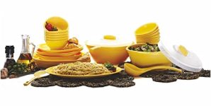 Signoraware Round Dinner Set, 31-Pieces, Lemon Yellow