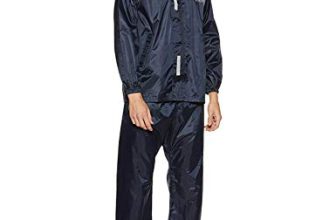 Amazon Brand – Solimo Water Resistant Polyester Rain Coat With Pant, Blue, X Large