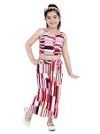 Naughty Ninos Girls Striped Printed Top And Pallazo Set (Nn00734Drs_14 Years-15 Years)