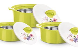 Asian Falcon Casserole N Dlx Set/3 (1000+1500+2500 Ml) Green
