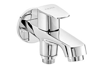 Cera Vine 2-Way Bib Cock With Single Handle And Wall Flange With Chrome Planting Deck Mount (Pack Of 1)