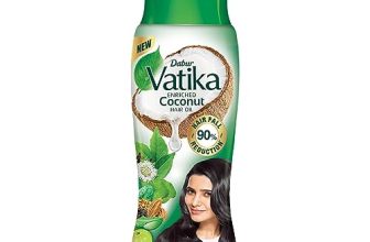 Dabur Vatika Enriched Coconut Hair Oil – 450 Ml | For Strong, Thick & Shiny Hair | Clinically Tested To Reduce 90% Hairfall In 4 Weeks | Controls Dandruff | Prevents Dull & Damaged Hair | Good For Scalp Health | Enriched With 10 Herbs