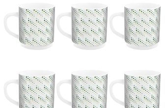 Cello Imperial Premium Roma Coffee Mug 300 Ml | Coffee/Milk Mug With Handle | Mug For Tea, Coffee, Cappuccino Or Hot And Cold Beverages | 6 Units| Bubble Drop, White