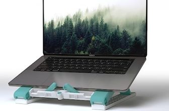 Striff Laptop Stand For Desk, Ergonomic Computer Stand Laptop Riser, Phone And Tablet Stand For Desk, Portable Laptop Elevator Holder Compatible With Macbook, Laptop,Tablet(Whitesky)