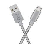Zinq Technologies Nylon Braided Micro Usb Cable – 4.9 Feet (1.5 Meters) – (Silver)