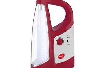 Pigeon By Stovekraft Gleam Led Rechargeable Emergency Lamp With 1600 Mah And 50 Hours Of Backup Time (Red)