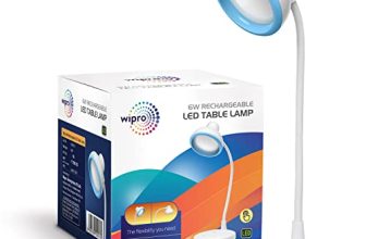 Wipro Re-Chargeable Led Table Lamp, Flexible Design With 3 Grade Dimming |6W Desk Lamp For Study | White, Abs, Pack Of 1