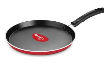 Pigeon By Stovekraft Basics Aluminium Non Stick, Non Induction Base Tawa, 28 Cm, Red