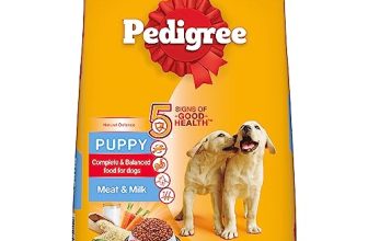 Pedigree Puppy Dry Dog Food, Meat & Milk Flavour, 20 + 2 Kg Free, Complete And Balanced Nutrition For All Breed Size Puppy Dogs