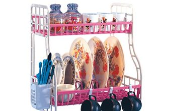Aristo Small Kitchen Racks Plastic, Vegetable Basket Stand, Plastic Rack Office, Fruits Onion Stand For Kitchen(Color May Vary, 2 Layer), (30 X 45 X 40) Cm