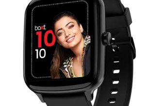 Boat Wave Style Call Smart Watch With Advanced Bt Calling Chip,Diy Watch Face Studio, Coins, 1.69″ Hd Display, Health Ecosystem, Live Cricket Scores, Quick Replies, Hr & Spo2(Active Black)