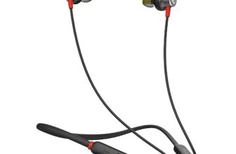 Infinity – Jbl Glide N120, In Ear Wireless Earphones With Mic, Deep Bass, Dual Equalizer, 12Mm Drivers, Premium Metal Earbuds, Comfortable Flex Neckband, Bluetooth 5.0, Ipx5 Sweatproof (Black & Red)