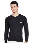 Rupa Thermocot Men’S Thermal Top (8903978491998_Volcano V-N F-S -75_Black)