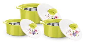 Asian Falcon Casserole N Dlx Set/3 (1000+1500+2500 Ml) Green