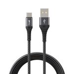 Boat Type C A550 Type-C Stress Resistant,Tangle-Free,Sturdy Cable With 3A Rapid Charging & 480Mbps Data Transmission,10000+ Bends Lifespan & Extended 1.5M Length-Mercurial Black