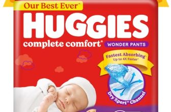 Huggies Complete Comfort Wonder Pants Newborn / Extra Small (Nb/Xs) Size (Up To 5 Kg) Baby Diaper Pants,90 Count,India’S Fastest Absorbing Diaper With Upto 4X Faster Unique Dry Xpert Channel